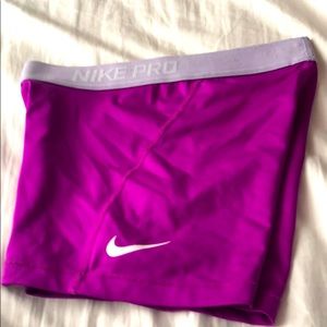Pink/purple Nike pro shorts